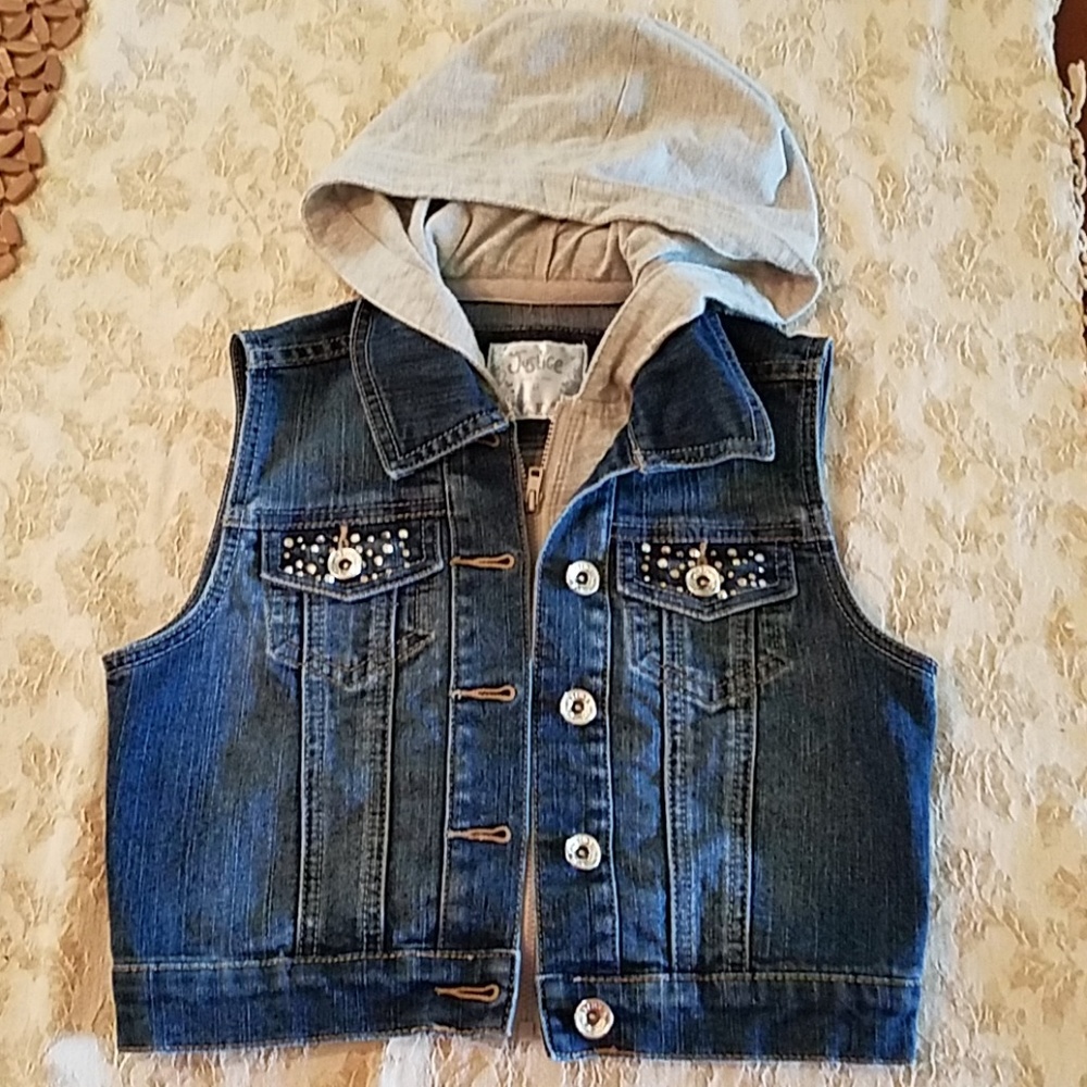 Justice girls embellished denim vest